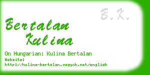 bertalan kulina business card